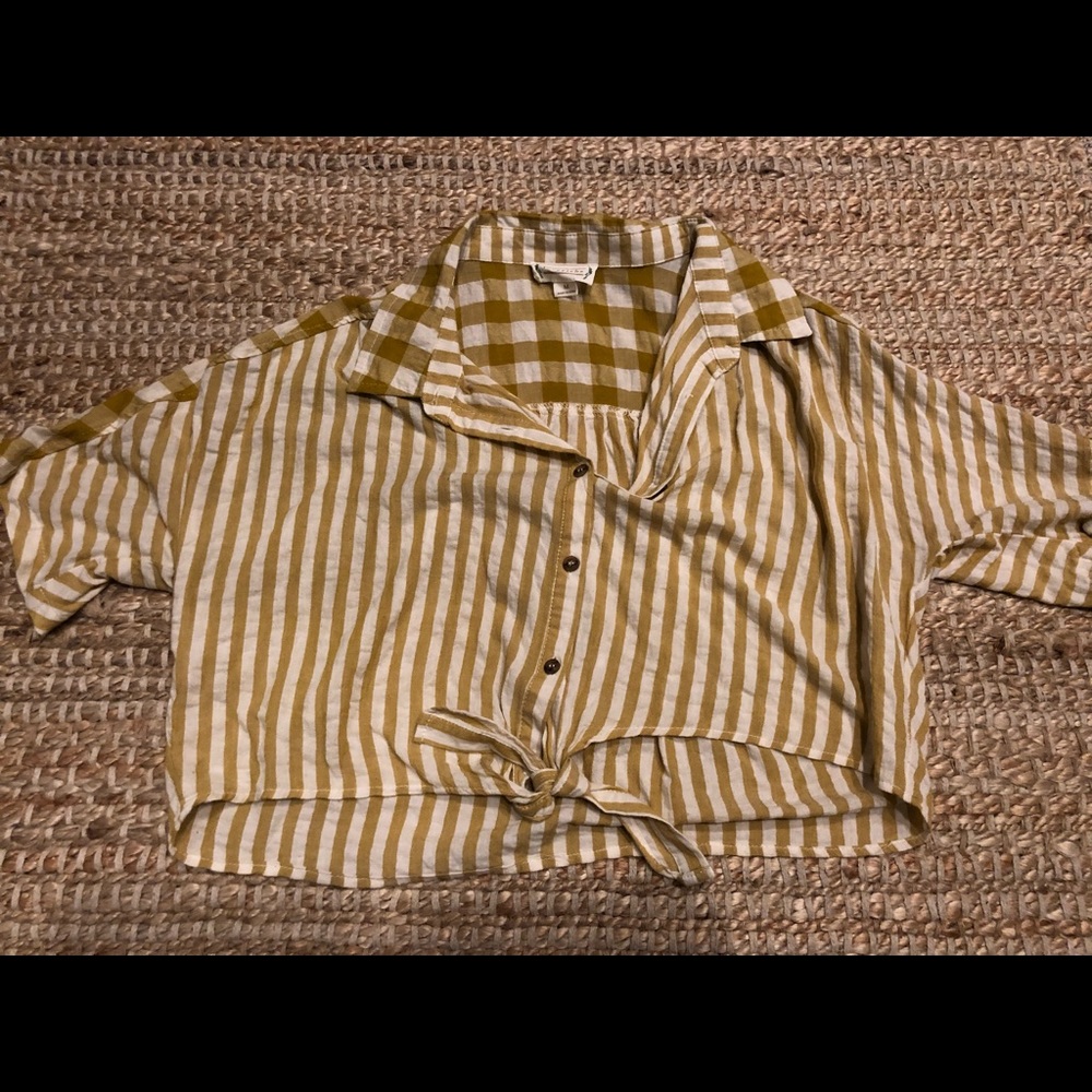 Roolee checkered and stripe top